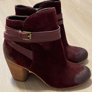 Tandem Leather Burgundy Ankle Boots Size 5